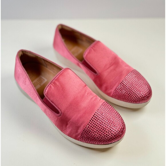 FitFlop Superskate Womens Shoes Pink Loafer Slip On Flat Studded Casual Size 8 - Picture 3 of 7